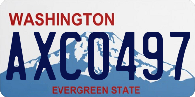 WA license plate AXC0497