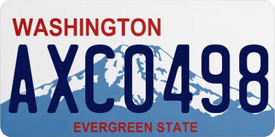 WA license plate AXC0498