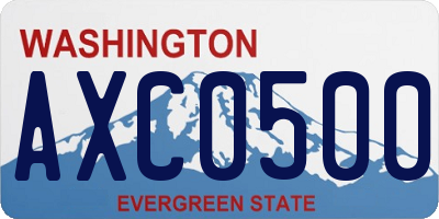 WA license plate AXC0500