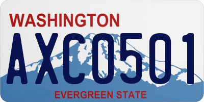 WA license plate AXC0501