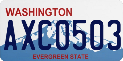 WA license plate AXC0503