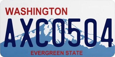 WA license plate AXC0504