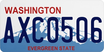 WA license plate AXC0506