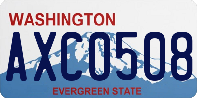 WA license plate AXC0508