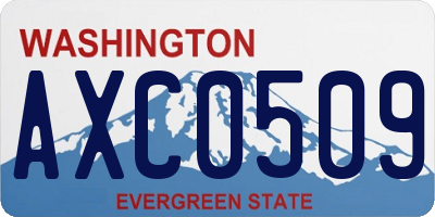 WA license plate AXC0509