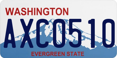 WA license plate AXC0510