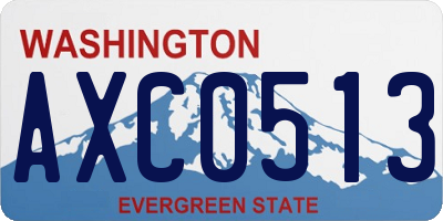 WA license plate AXC0513