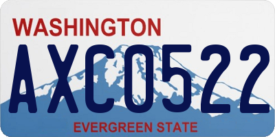 WA license plate AXC0522