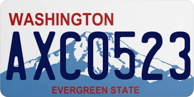 WA license plate AXC0523