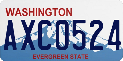WA license plate AXC0524