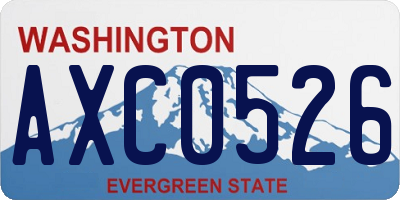 WA license plate AXC0526