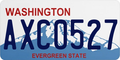 WA license plate AXC0527