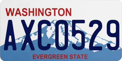 WA license plate AXC0529