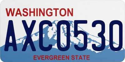 WA license plate AXC0530