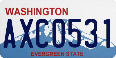 WA license plate AXC0531