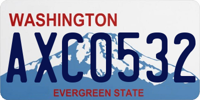 WA license plate AXC0532