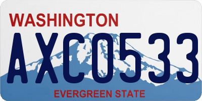 WA license plate AXC0533