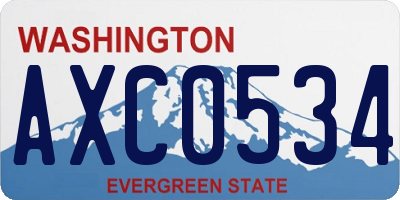 WA license plate AXC0534
