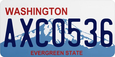 WA license plate AXC0536