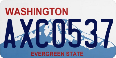 WA license plate AXC0537