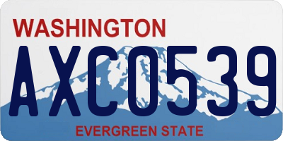 WA license plate AXC0539