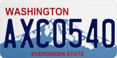 WA license plate AXC0540