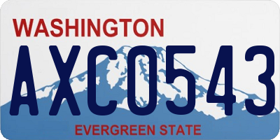 WA license plate AXC0543