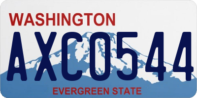 WA license plate AXC0544