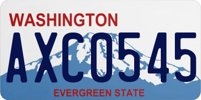 WA license plate AXC0545