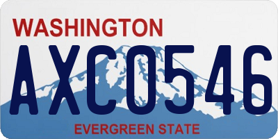 WA license plate AXC0546