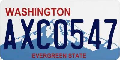 WA license plate AXC0547