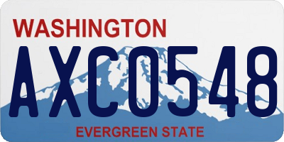 WA license plate AXC0548
