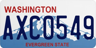 WA license plate AXC0549