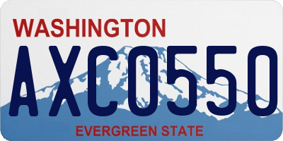 WA license plate AXC0550