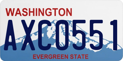 WA license plate AXC0551