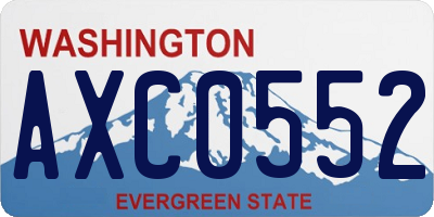 WA license plate AXC0552