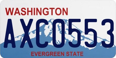 WA license plate AXC0553