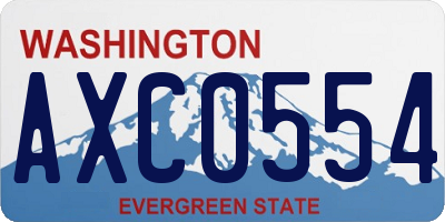WA license plate AXC0554