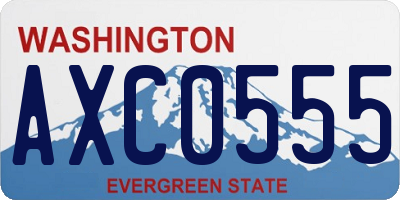 WA license plate AXC0555