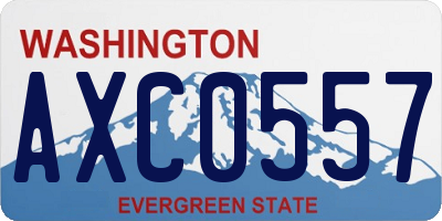 WA license plate AXC0557