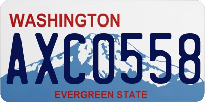 WA license plate AXC0558