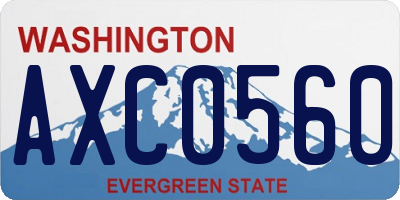 WA license plate AXC0560