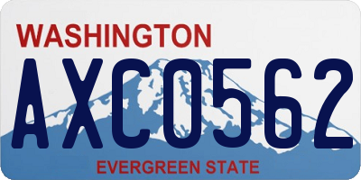 WA license plate AXC0562