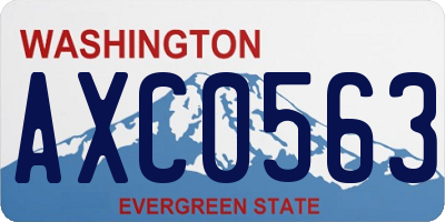 WA license plate AXC0563