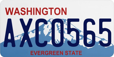 WA license plate AXC0565
