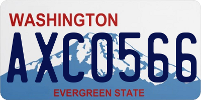 WA license plate AXC0566