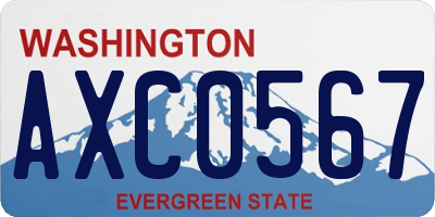 WA license plate AXC0567
