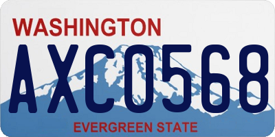 WA license plate AXC0568