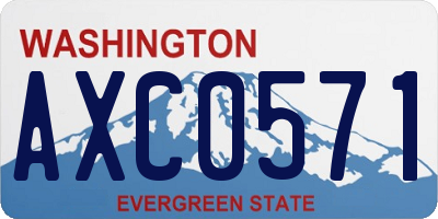 WA license plate AXC0571