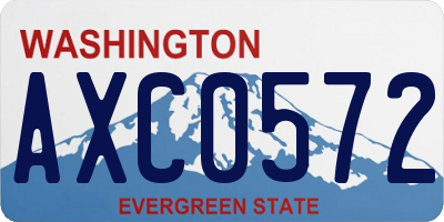 WA license plate AXC0572